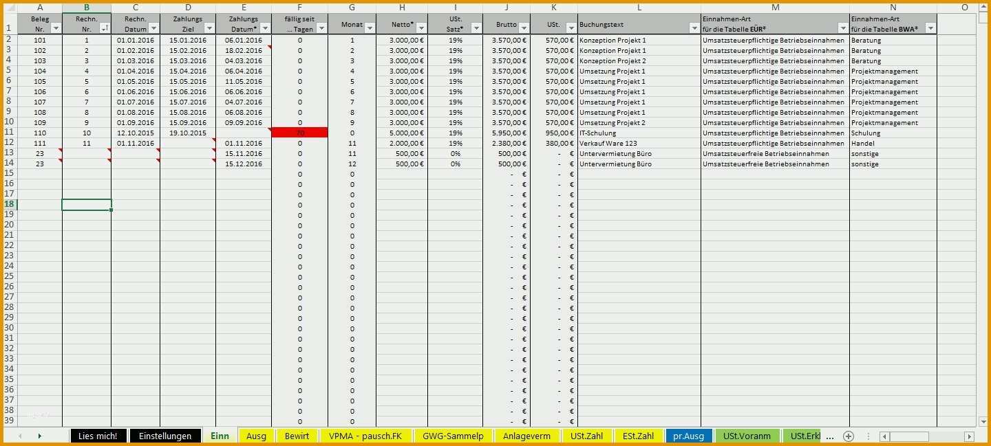 Allerbeste formlose Gewinnermittlung Vorlage Excel Cool Excel Vorlage