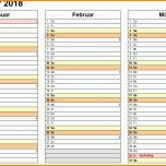 Am Beliebtesten Kalender 2018 Zum Ausdrucken In Excel 16 Vorlagen