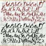 Angepasst 100 Rot Schwarz Kalligraphie Alphabet Buchstaben Gemalt