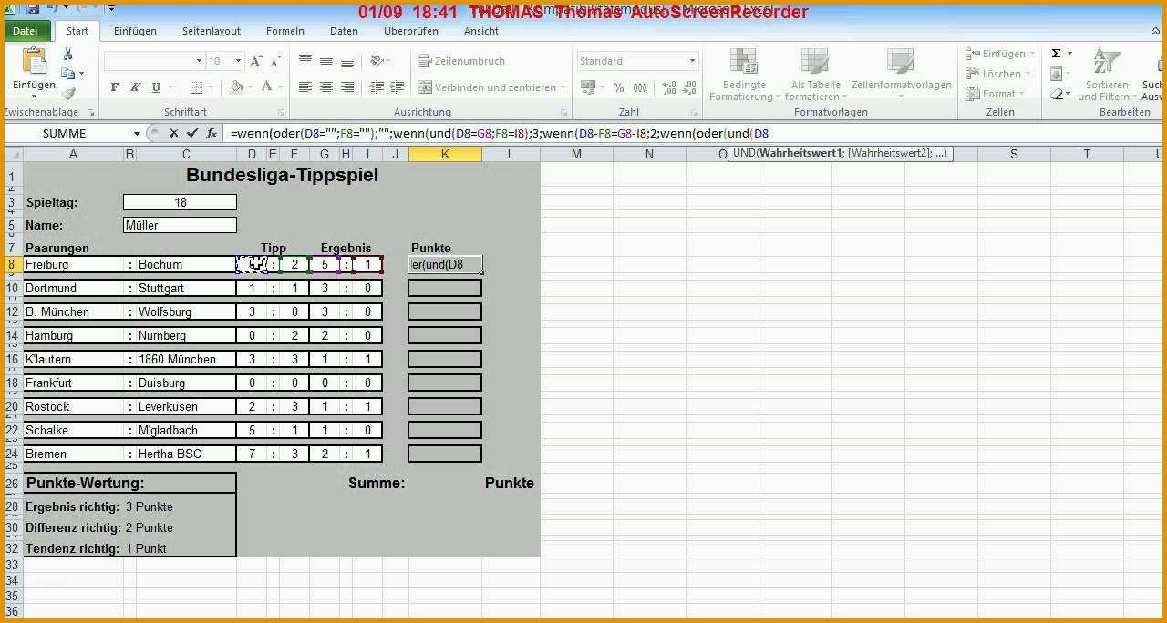 Angepasst Bundesliga Tippspiel Excel Vorlage – De Excel - Kostenlos ...