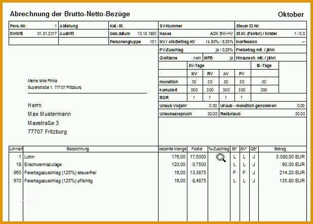 lohnabrechnung muster