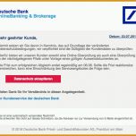 Ausgezeichnet Deutsche Bank Phishing Aktuell Diesen Fake Mails Dürfen