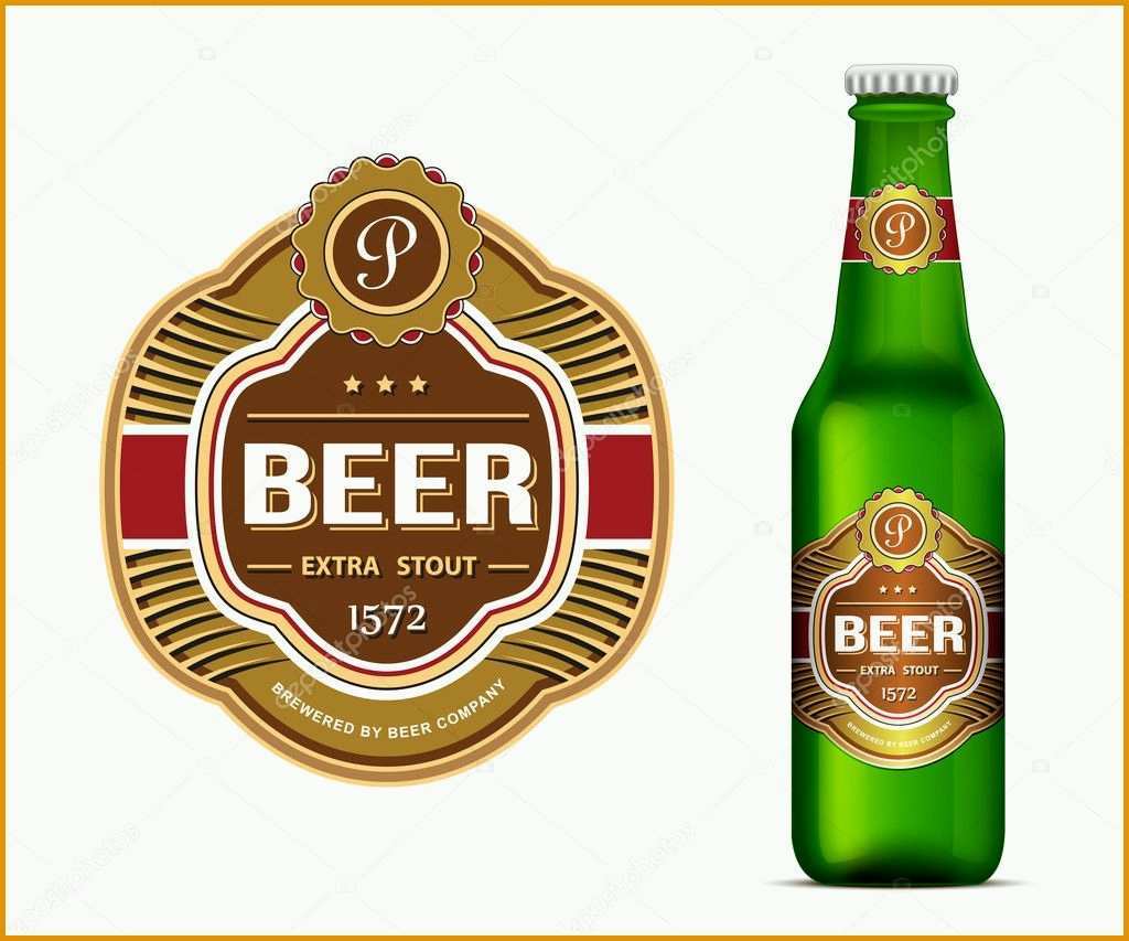 stock illustration beer label template