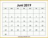 Einzahl Kalender Juni 2019 Zum Ausdrucken Frei