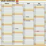 Erschwinglich Excel Kalender Vorlage Erstaunlich Kalender 2020 Schweiz