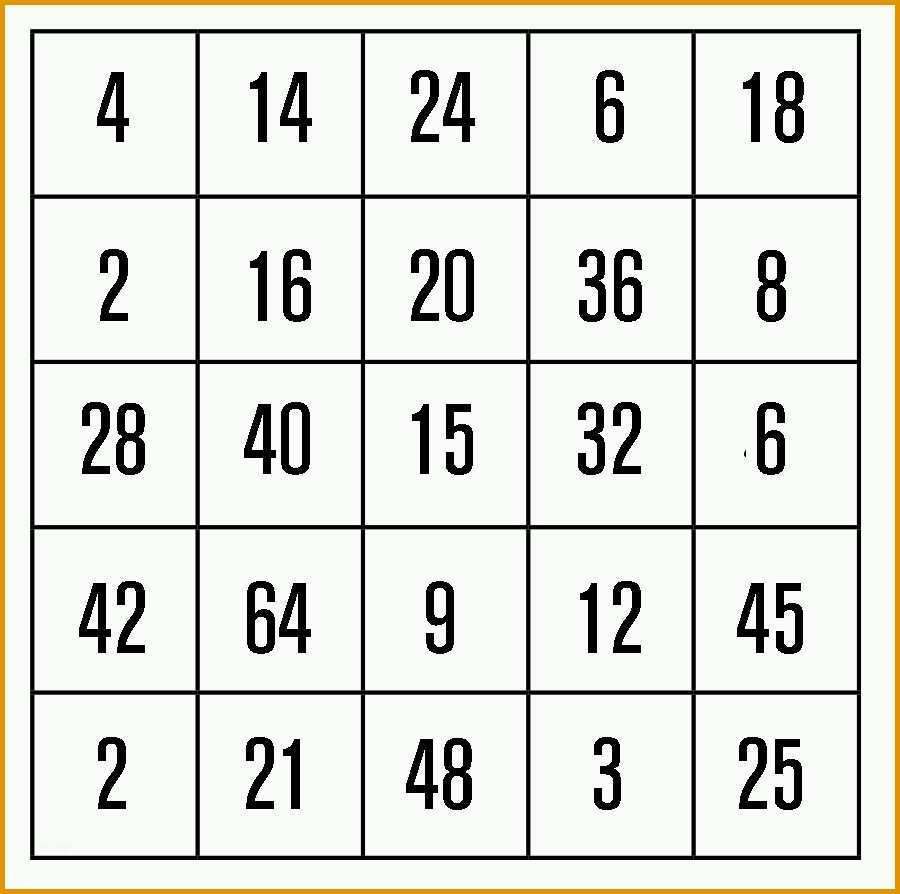 mathe bingo beispiel