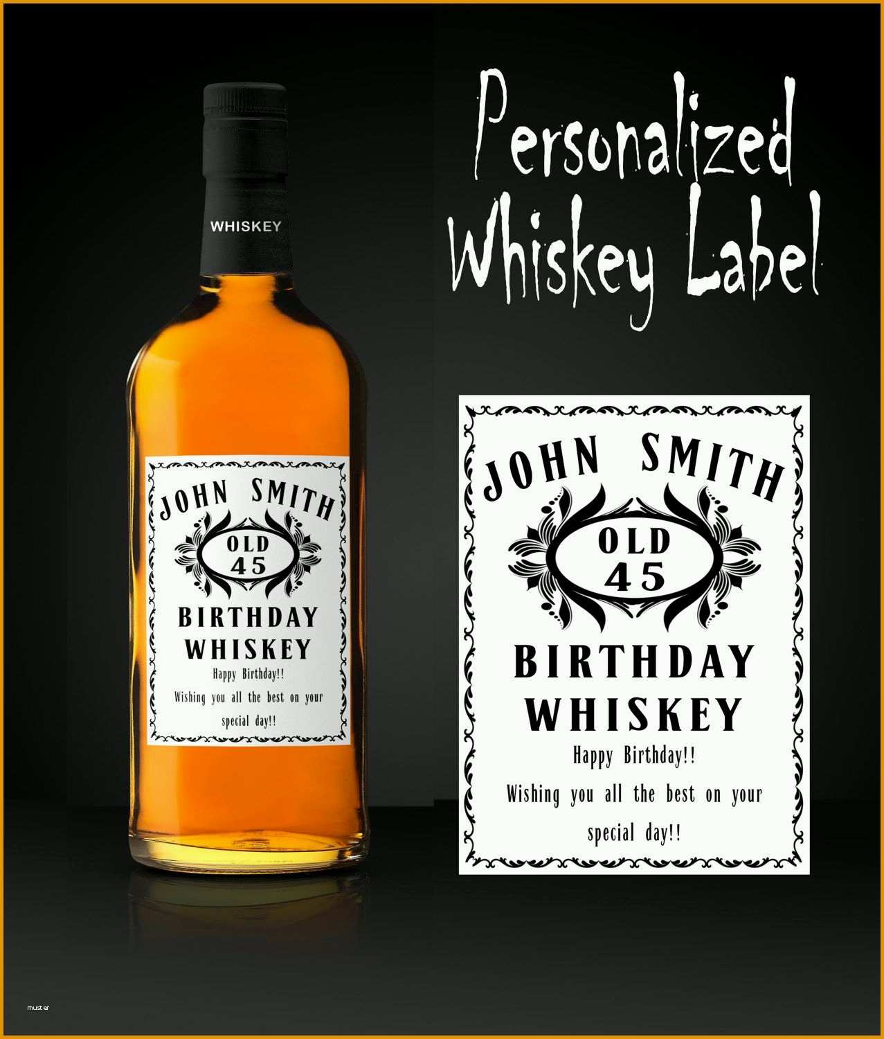 Exklusiv Benutzerdefinierte Etikett Personalisiert Whisky Label