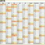 Fabelhaft Kalender 2015 In Excel Zum Ausdrucken 16 Vorlagen