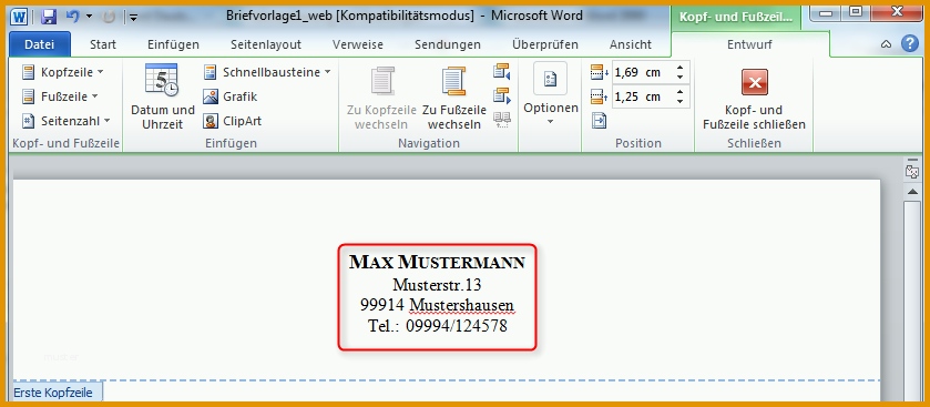 Fantastisch Briefkopf Mit Microsoft Word Erstellen