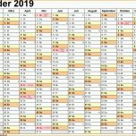 Fantastisch Kalender 2019 Zum Ausdrucken In Excel 16 Vorlagen