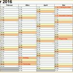Faszinieren Kalender 2016 In Excel Zum Ausdrucken 16 Vorlagen