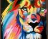 Großartig Acrylmalerei Colourful Pop Art Lion Löwe Modernes