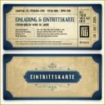 Großartig Vintage Einladungen Als Ticket In Blau Selbst Gestalten