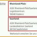 Hervorragen Aok Rheinland Pfalz Saarland Kündigung Kostenlose Vorlage