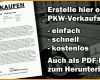 Hervorragen Kostenloses Auto Pkw Verkaufsschild Zum Ausdrucken