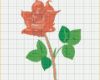 Limitierte Auflage Stickmuster Rote Rose Blumen