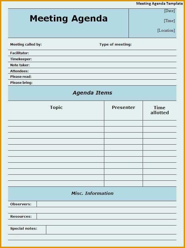 agenda vorlage word kostenlos elegant meeting agendas templates