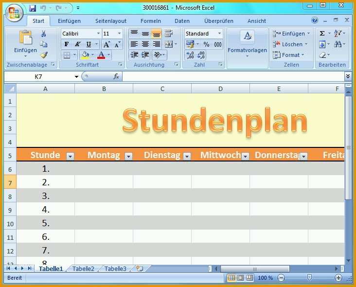 Neue Version Lernplan Vorlage Excel – De Excel