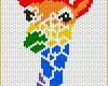 Original Bügelperlen Vorlage Regenbogen Giraffe