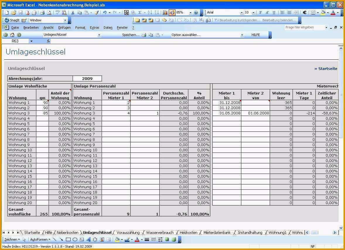 Original Nebenkostenabrechnung Erstellen Excel Vorlage Hervorragen