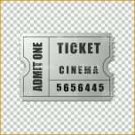 Original Realistische Silber Kino Ticket isoliertes Objekt Auf