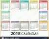 Perfekt 2018 Jahr Kalender Woche Am Montag Beginnt Monatliche