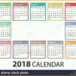 Perfekt 2018 Jahr Kalender Woche Am Montag Beginnt Monatliche