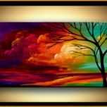 Perfekt Contemporary Tree Acrylic Painting Colorful Landscape