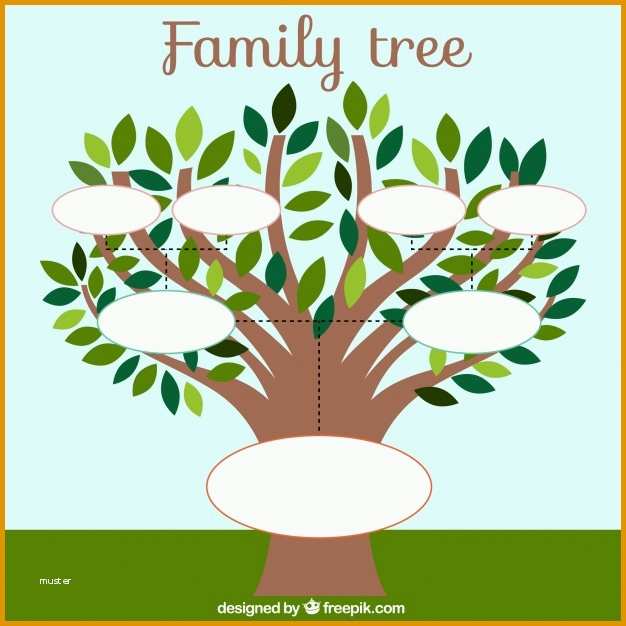 Sensationell Family Tree Template with Leaves Vector