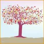 Sensationell Romantische Baum Mit Herzen Vorlage Karte