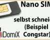 Spezialisiert Nano Sim Selbst Schneiden Aus Mikro Sim Congstar