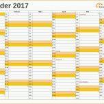 Tolle Excel Kalender 2017 Kostenlos