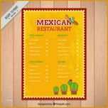 Ungewöhnlich Gelb Mexikanische Menü Vorlage Mit Kaktus