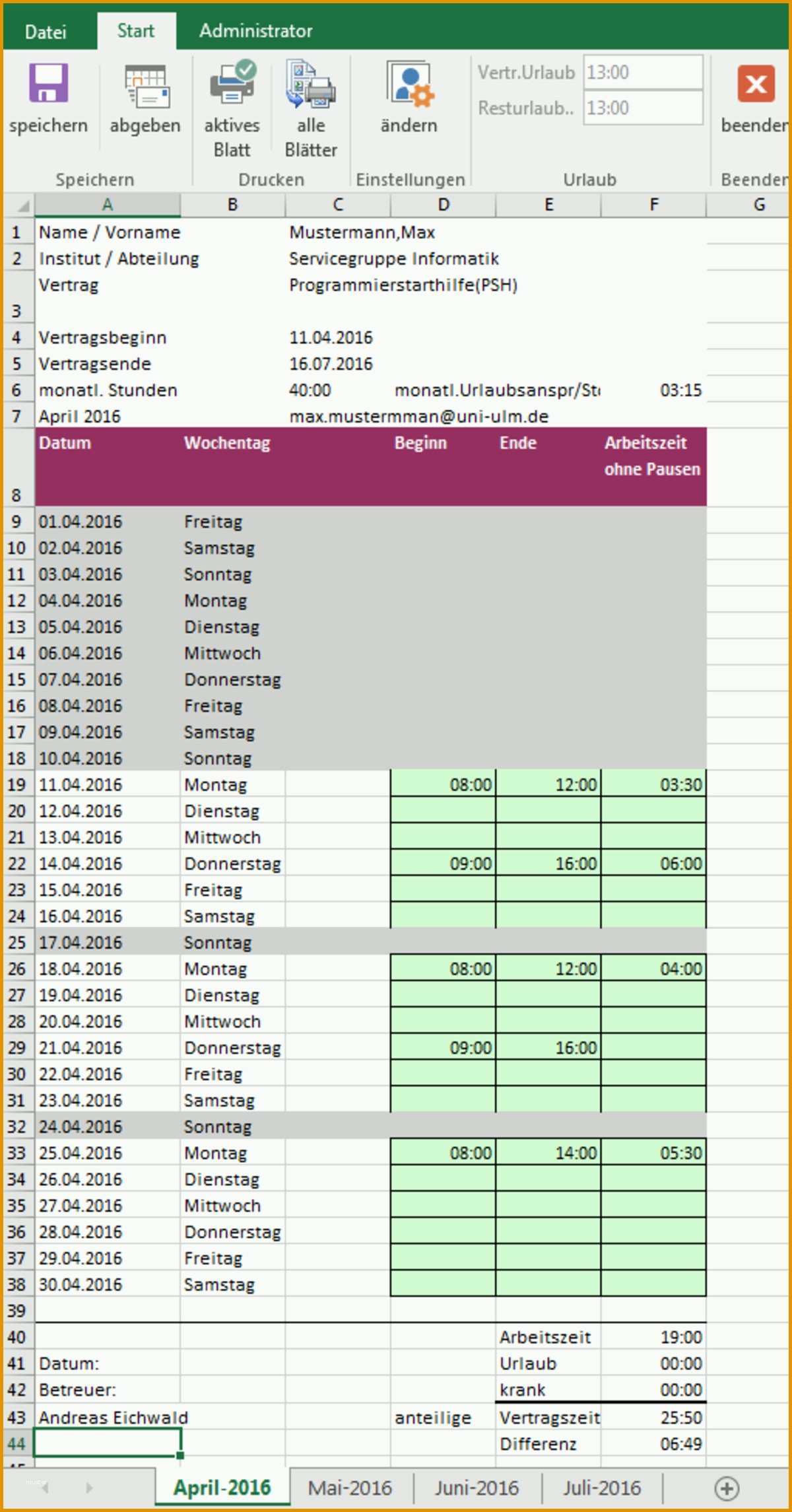 Unglaublich Excel Stundentabelle Von Arbeitszeit Excel Vorlage Und 23