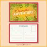 Unvergesslich Reise Postkarte Vorlage Mit Palmblättern