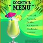 Unvergleichlich Cocktail Menü Plakat Vorlage Glas Mit Getränk Und Kalk