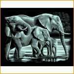 Unvergleichlich Elefanten Scraper Silber Kratzbild Mammut 6 99