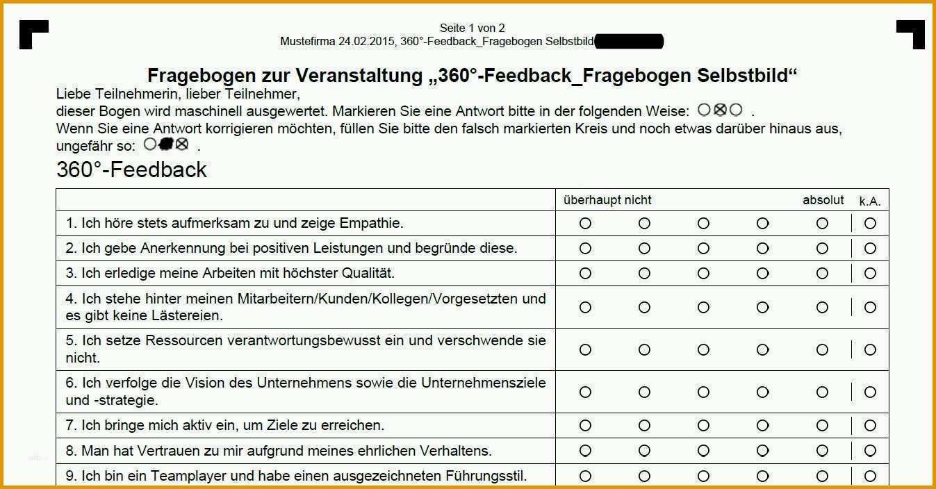 Unvergleichlich Feedback Fragebogen Vorlage Elegant 360 Grad Feedback S ...