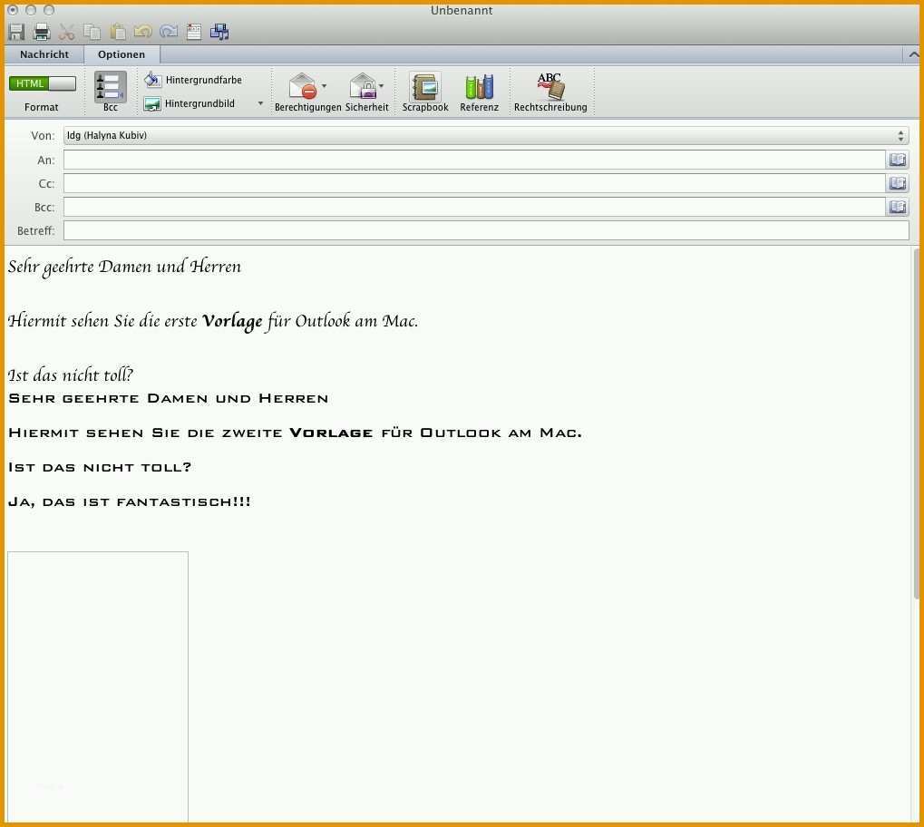 Unvergleichlich Mail Vorlagen Für Outlook 2011 Am Mac Erstellen Macwelt