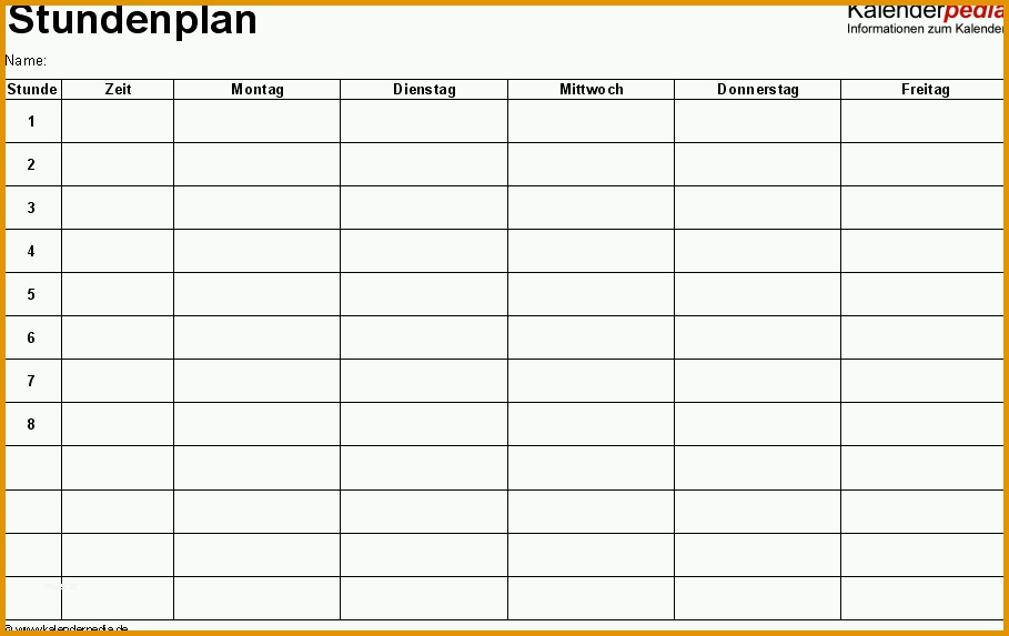 Wunderbar Stundenplan Vorlagen Excel Zum Download &amp; Ausdrucken