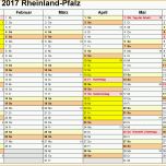 Wunderschönen Kalender 2017 Rheinland Pfalz Ferien Feiertage Excel