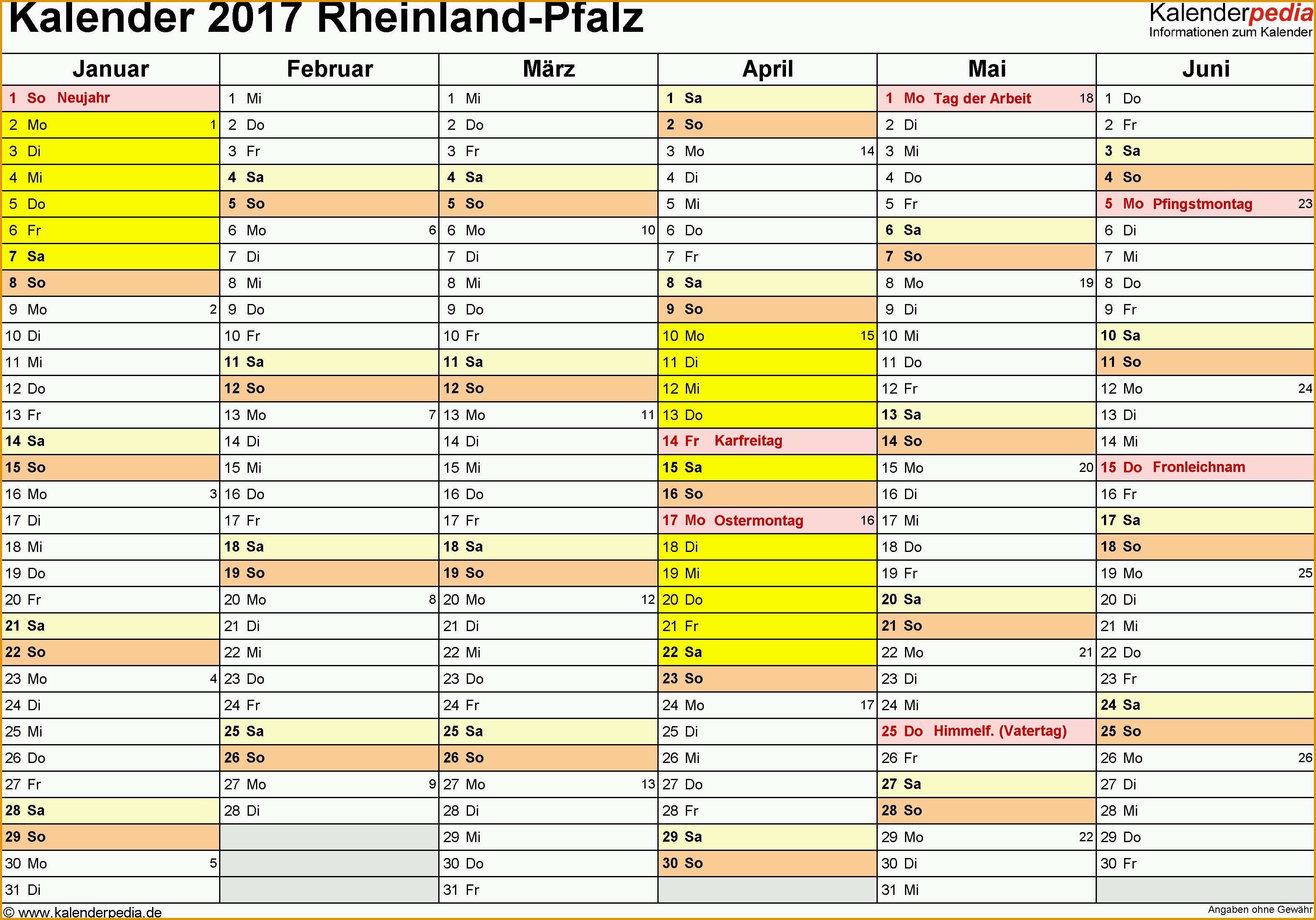 kalender 2017 rheinland pfalz excel vorlagen