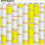 Wunderschönen Kalender 2018 Bayern Ausdrucken Ferien Feiertage Excel